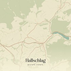 Vintage map of Hallschlag, Germany.