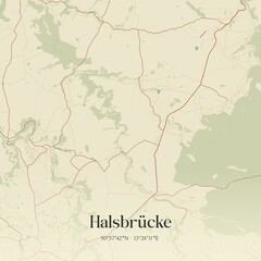 Vintage map of Halsbrucke, Germany.