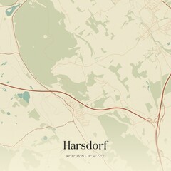 Vintage map of Harsdorf, Germany.