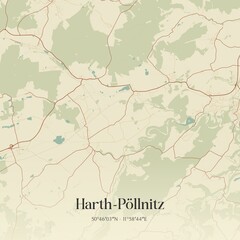 Vintage map of Harth-Pollnitz, Germany.
