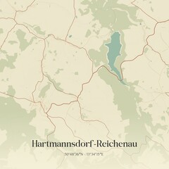 Obraz premium Vintage map of Hartmannsdorf-Reichenau, Germany.