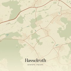 Vintage map of Hasselroth, Germany.