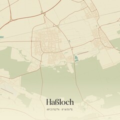 Vintage map of Haßloch, Germany.