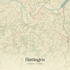 Obraz premium Vintage map of Hattingen, Germany.