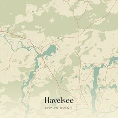 Vintage map of Havelsee, Germany.