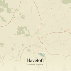 Obraz premium Vintage map of Havetoft, Germany.