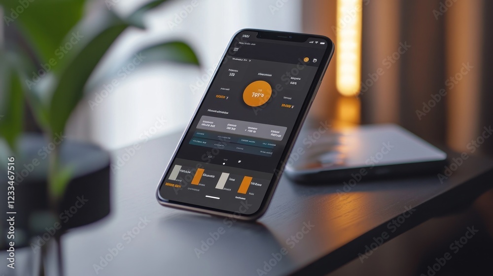 Poster modern mobile app interface design: clean and user-friendly dashboard