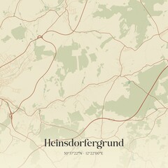 Obraz premium Vintage map of Heinsdorfergrund, Germany.