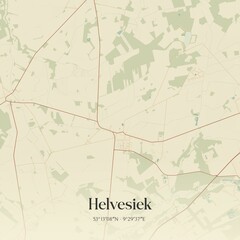 Vintage map of Helvesiek, Germany.