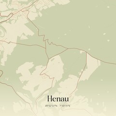 Vintage map of Henau, Germany.