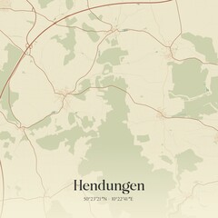 Obraz premium Vintage map of Hendungen, Germany.