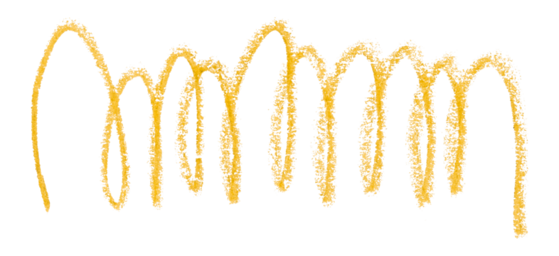 yellow pencil strokes isolated on transparent background