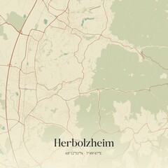 Naklejka premium Vintage map of Herbolzheim, Germany.
