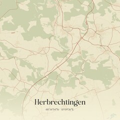 Fototapeta premium Vintage map of Herbrechtingen, Germany.