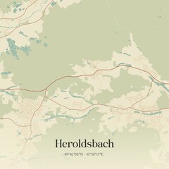 Fototapeta premium Vintage map of Heroldsbach, Germany.