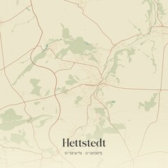 Vintage map of Hettstedt, Germany.