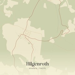 Fototapeta premium Vintage map of Hilgenroth, Germany.