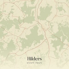 Vintage map of Hilders, Germany.