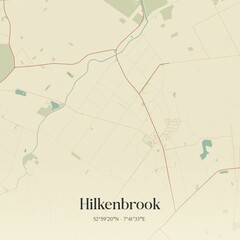 Vintage map of Hilkenbrook, Germany.