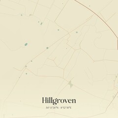Vintage map of Hillgroven, Germany.