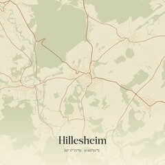 Vintage map of Hillesheim, Germany.