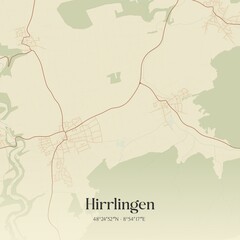 Fototapeta premium Vintage map of Hirrlingen, Germany.