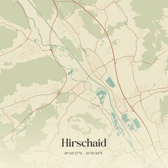 Vintage map of Hirschaid, Germany.