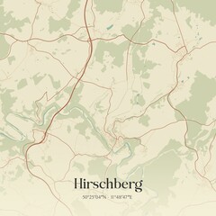 Obraz premium Vintage map of Hirschberg, Germany.