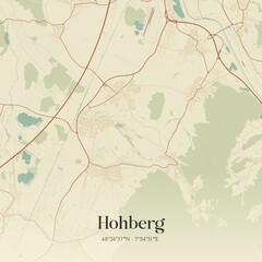 Fototapeta premium Vintage map of Hohberg, Germany.