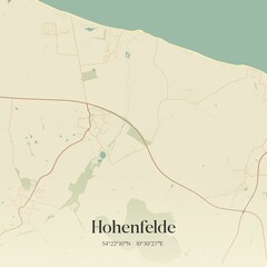Vintage map of Hohenfelde, Germany.