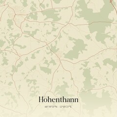 Fototapeta premium Vintage map of Hohenthann, Germany.