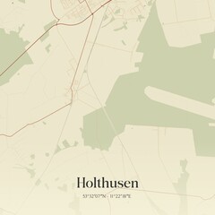 Vintage map of Holthusen, Germany.