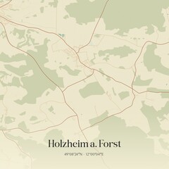 Fototapeta premium Vintage map of Holzheim a. Forst, Germany.