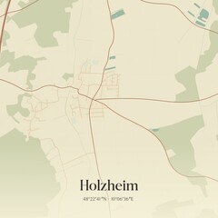 Vintage map of Holzheim, Germany.