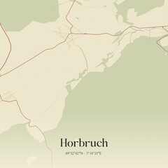 Vintage map of Horbruch, Germany.