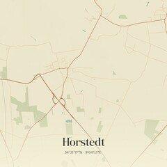 Vintage map of Horstedt, Germany.
