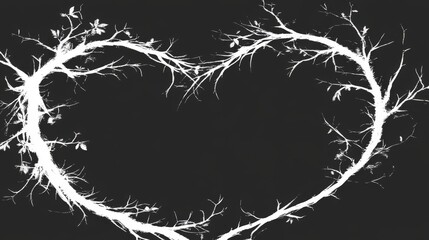 Fototapeta premium Heart Shaped Silhouette of Bare Winter Branches