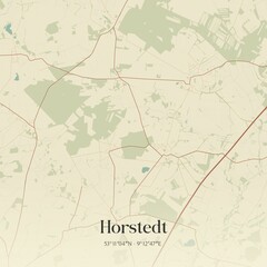 Vintage map of Horstedt, Germany.
