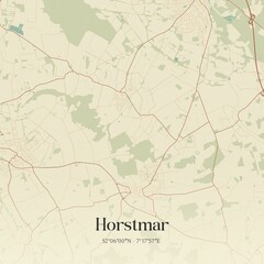 Vintage map of Horstmar, Germany.
