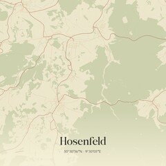 Fototapeta premium Vintage map of Hosenfeld, Germany.