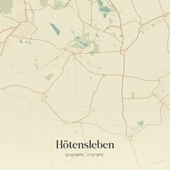 Vintage map of Hotensleben, Germany.