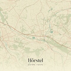 Vintage map of Horstel, Germany.