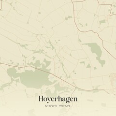 Vintage map of Hoyerhagen, Germany.