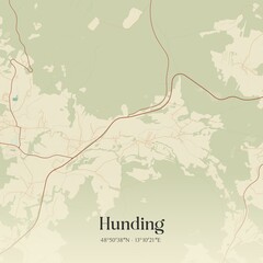 Fototapeta premium Vintage map of Hunding, Germany.