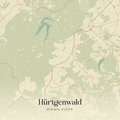 Vintage map of Hurtgenwald, Germany.