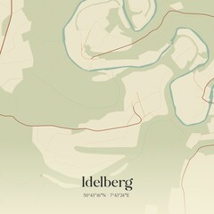 Vintage map of Idelberg, Germany.