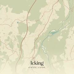 Fototapeta premium Vintage map of Icking, Germany.