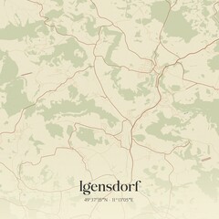 Vintage map of Igensdorf, Germany.