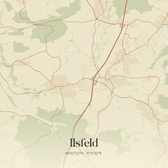 Vintage map of Ilsfeld, Germany.