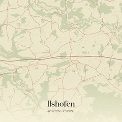 Obraz premium Vintage map of Ilshofen, Germany.